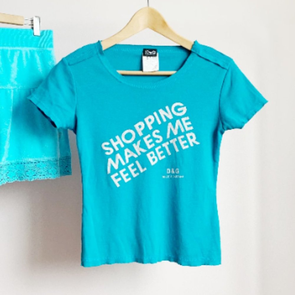 Dolce & Gabbana Turquoise Graphic Short Sleeve Tee Size L